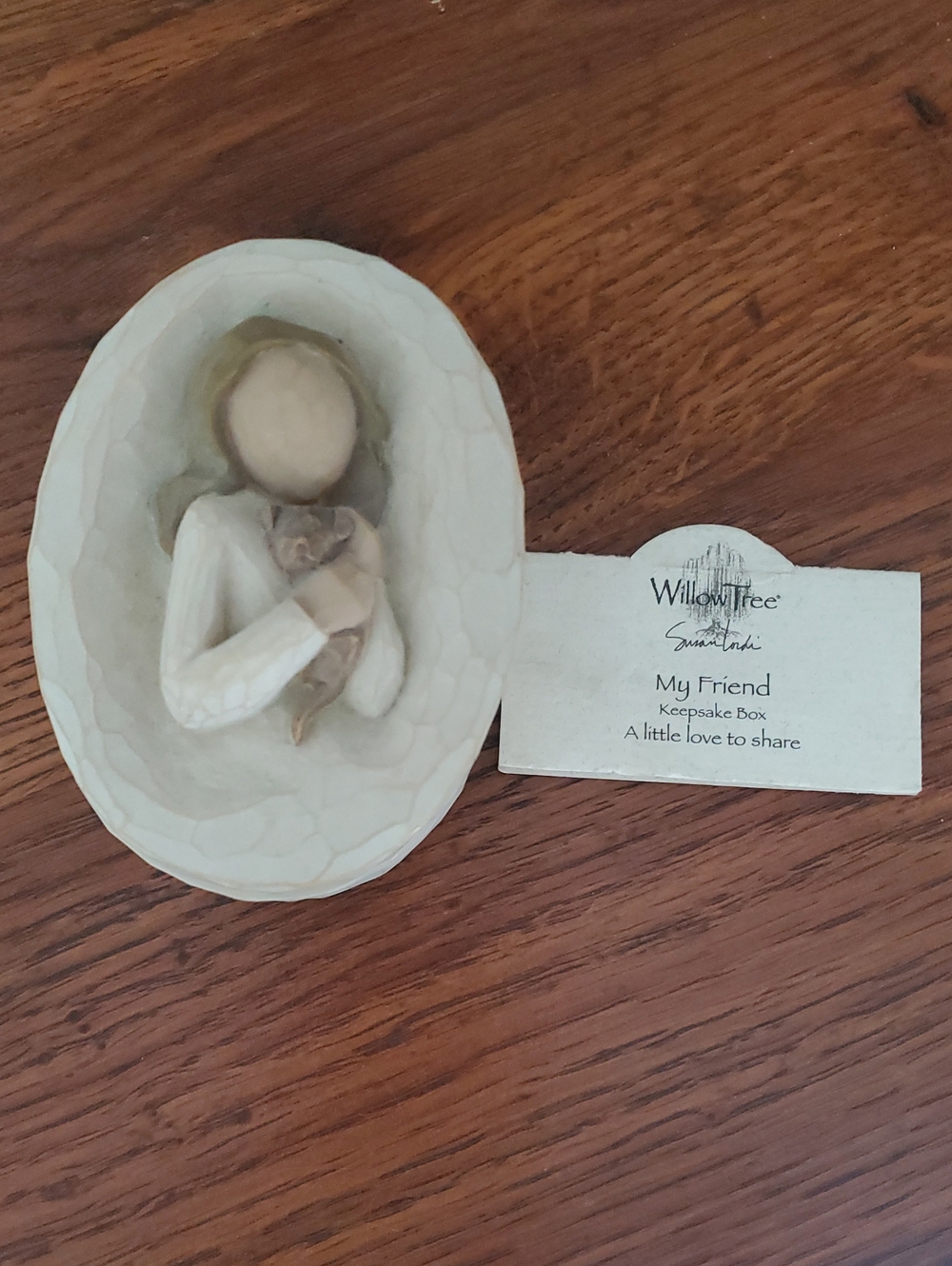 Willow Tree "My Friend" 2005 - Keepsake Box With Girl Holding Puppy